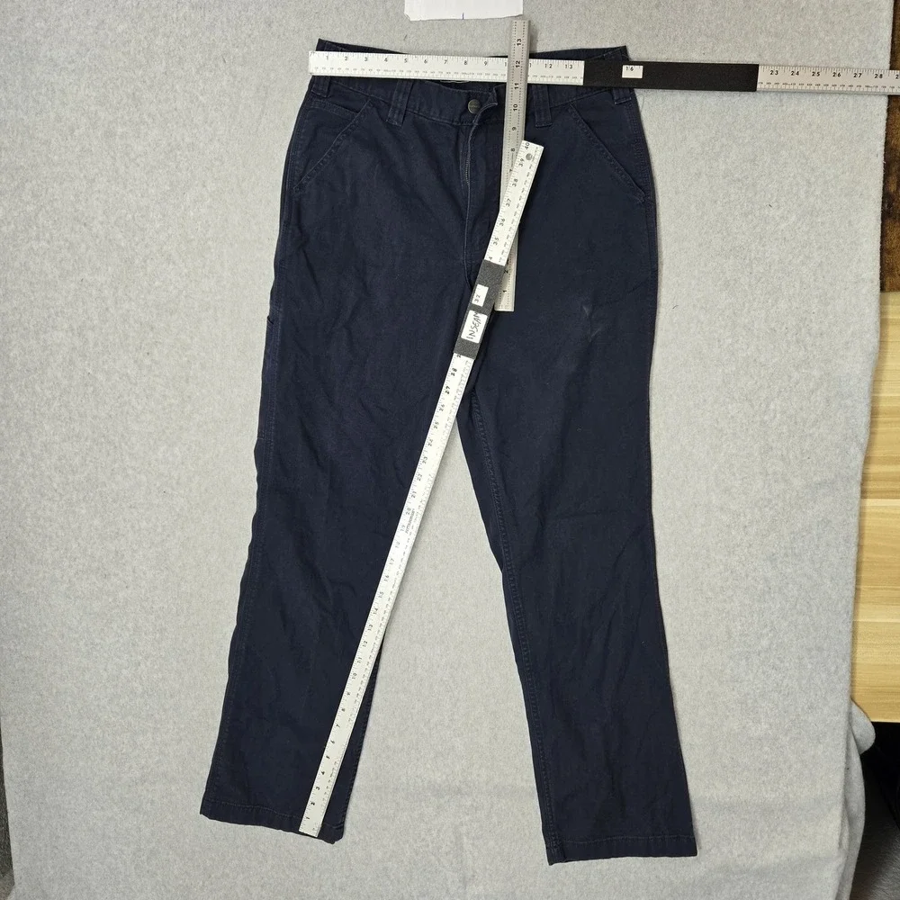 Carhartt Men Pants 32X34 Navy Canvas BN2291-M Work Pants Logo